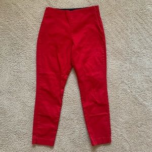 Old Navy Red High-Waisted Side Zip Ankle Pants